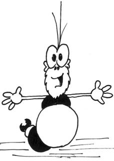 Hebbert, das Holzwurm-Maskottchen